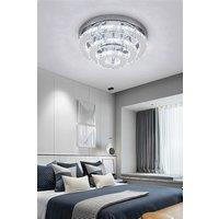 Cool White Light 3-Tier Chic Crystal Ceiling Light with Chrome Finish