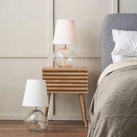 Ruma Set of 2 Hallie Clear Glass & White Shade Table Lamp