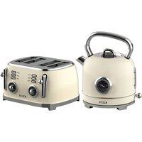 Geepas Retrovive 1.8L Electric Kettle & Toaster Set Twin Pack in Cream