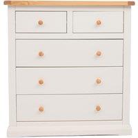 Cabinet Bits Castelli 5 Drawer Chest of Drawers Wood Knob in Off-White