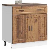Berkfield Home Kitchen Base Cabinet Porto Old Wood Engineered Wood in Brown