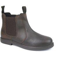 Frank James Men's Leather Chelsea Ankle Boots in Chocolate | Size: 5