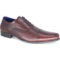 Thomas Crick Men's Leather Lace Up Oxford Shoes in Burgundy | Size: 13