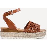 Linzi Women's Sundown Tan Espadrille Flatform Sandals | Size: 3-Standard Fit