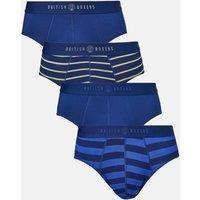 British Boxers Men's Pack of Four "Fresh Navy" Bamboo Briefs in Navy | Size: XS