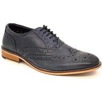 Frank James Men's Enfield Leather Brogue Shoes in Navy | Size: 7