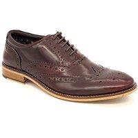 Frank James Men's Enfield Leather Brogue Shoes in Burgundy | Size: 7