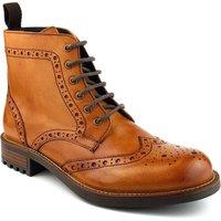Frank James Men's Camden Brogue Leather Lace Up Boots in Tan | Size: 10