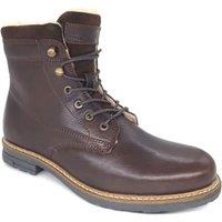 Frank James Men's Glencoe Leather Lace up Zip Warm Fleece Ankle Boots in Burgundy | Size: 7