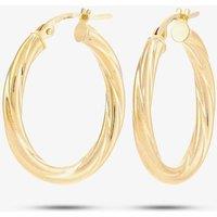 T.H.Baker Women's 9ct Yellow Gold Oval Twist Creole Earrings UER067Y