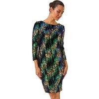 Roman Women's Sequin Velvet Dress in Green | Size: 16