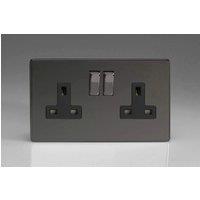 Varilight XDI5BS 13A Socket Iridium Black Black 2-Gang