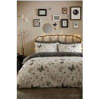 Fusion 'Celeste' Hand Drawn Print Reversible Duvet Cover Set in Grey | Size: Single
