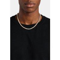 Cernucci Men's 5mm Tennis Chain - Gold in Metallic Gold | Size: 16 inches