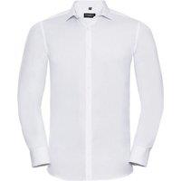 Russell Collection Men's Ultimate Stretch Long-Sleeved Shirt in White | Size: 15 inches