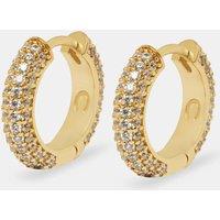 Cernucci Men's Iced Hoop Earrings - Gold 15mm in Metallic Gold