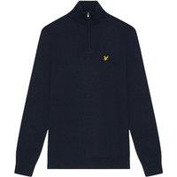 Lyle & Scott Men's Merino Wool Quarter Zip Golf Jumper in Dark Navy | Size: XS