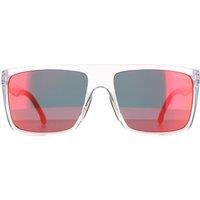Carrera Men's Square Crystal Red Mirror 8055/S in Clear