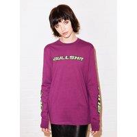 House of Holland Women's hattiestewart 'Bullsh.t' Long Sleeve Tee in Purple | Size: Large