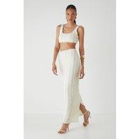 Textured Square Neck Top & Maxi Skirt Co-ord