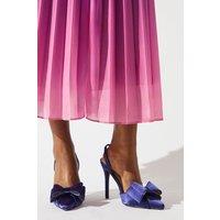 Coast Women's Tamara Satin Bow Sling Back Stiletto Court Shoes in Navy | Size: 4