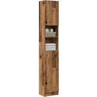 Berkfield Home Bathroom Cabinet Old Wood 32x25.5x190 cm Engineered Wood in Brown
