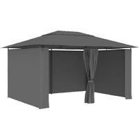 Berkfield Home Garden Marquee with Curtains 4x3 m Anthracite in Black