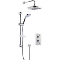 Balterley Concealed Twin Valve Multi Function Slide Rail Kit Arm Head Shower in Silver