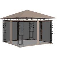 Berkfield Home Gazebo with Mosquito Net 3x3x2.73 m Taupe 180 g/m in Beige