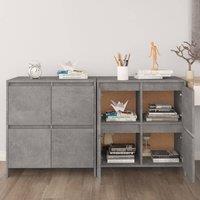 Berkfield Home Sideboards 2 pcs Concrete Grey 70x41x75 cm Engineered Wood | Size: 70 x 41 x 75 cm