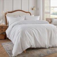 Wylder Georgia Heat Pressed Duvet Cover Set in White | Size: Super King