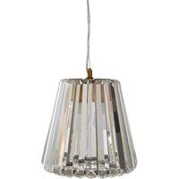 Orsina Bronze Cone Pendant Light, Geometric Crystal Glass Shade, Contemporary Boutique Fixture for Dining Room in Gold