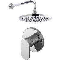 Balterley Current Shower Bundle Concealed Round Manual Valve Arm Head Kit in Silver