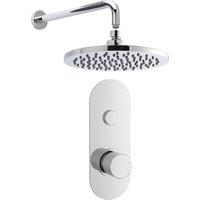 Balterley Concealed Round Push 1 Button Valve Arm Head Kit Chrome in Silver