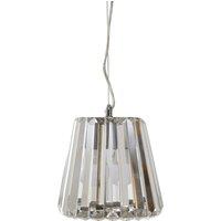 Orsina Chrome Pendant Light, Cone-Shaped Crystal Glass Ceiling Fixture, Contemporary One Bulb Hanging Light in Silver