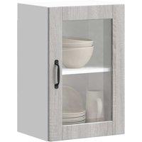Berkfield Home Kitchen Wall Cabinet with Glass Door Porto Grey Sonoma