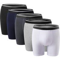 MODISHION Men's 5Pcs Cotton Boxer Briefs Set | Size: Small
