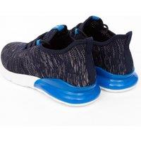 Crosshatch Smitlay Men's Lightweight Breathable Knit Trainers with Textured Pattern Detail in Navy | Size: 8-Standard Fit