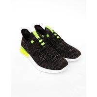 Crosshatch Smitlay Men's Lightweight Breathable Knit Trainers with Textured Pattern Detail in Black | Size: 9-Standard Fit