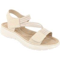 Chums Women's Dr Keller Elastic Strap Touch Fasten Sandal in Beige | Size: 6