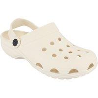 Amber Women's Wide Fit Eva Lightweight Clog Shoe with Secure Heel Strap for in Off-White | Size: 7