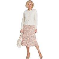 Amber Women's Long Sleeve Textured Knit Jacket Style Cardigan with Military Buttons in Ivory | Size: 24-26