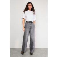 Warehouse Women's Washed Low Rise Denim Boyfriend Jean in Slate Blue | Size: 12