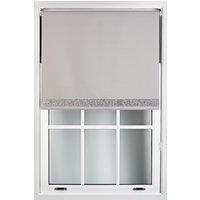 Furnished Grey Blackout Fabric with Silver Glitter Accent - Trimmable Roller Blind | Size: 55 cm width x 210 cm drop