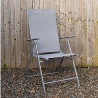 Samuel Alexander Outdoor Garden Patio Multi Position Reclining Folding Chair in Grey