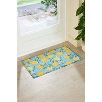 Artsy Mats Lemons on Blue Indoor Outdoor Doormat (70 x 40cm) | Size: 40 cm x 70 cm
