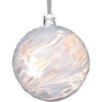Sienna Glass 10cm Friendship Ball Happy 21st Birthday in White
