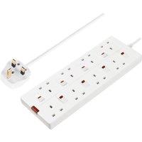 Masterplug 8 socket 2m Extension Lead Switched 10A White