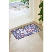 Artsy Mats Purple Floral Pattern Indoor Outdoor Doormat (70 x 40cm) | Size: 40 cm x 70 cm