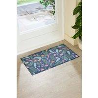 Artsy Mats Blue Leaves Indoor Outdoor Doormat (70 x 40cm) | Size: 40 cm x 70 cm